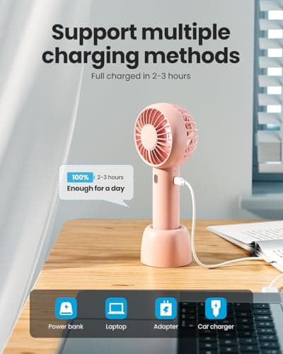 gaiatop Mini Portable Fan, Small Personal Handheld Fan,Rechargeable — view 6