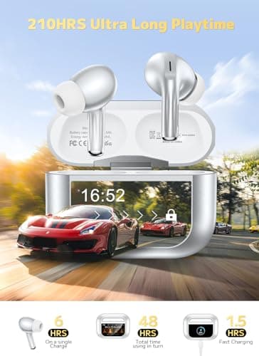 Wireless Earbuds, Smart Touchscreen Ear Buds, Noise Cancelling Headphones — view 6