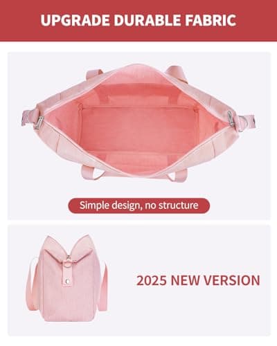 Narwey for Ryanair Cabin Bags 40X30X20 Underseat New Ryanair Small Foldable Travel Duffel Hospital Weekend Bag for Women Ryan Air Carry on Luggage Holdall Tote for Men 20L (Pink) — view 3
