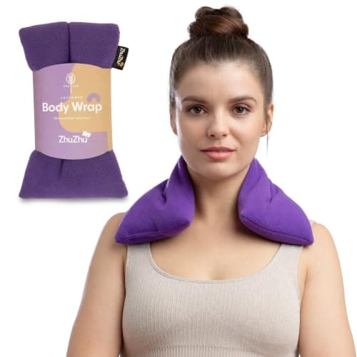 Zhu-Zhu Wheat Bags Microwavable Lavender Body Wrap Heat Pad, Purple Fleece