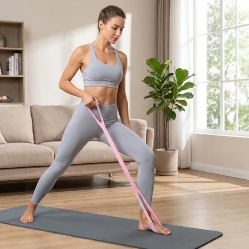 Resistance Bands with Handle, Exercise Bands for Women, Strength Training Equipment for Home Workouts, Compact Travel Bands, Pink Set of Three, Dimensions 34.00 cm by 2.80 cm by 0.50 cm — view 5