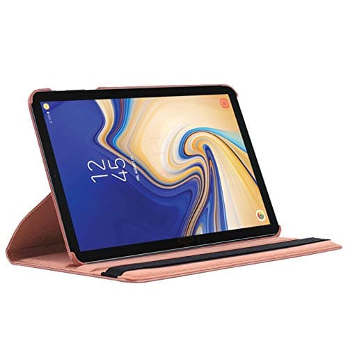 Samsung Galaxy Tab S4 10.5 Case, Leather 360 Degree Rotating Smart Stand Folding Folio Case Cover for Samsung Galaxy Tab S4 10.5 inch SM T830 (Wi-Fi)/ T835 (4G LTE) (Rose Gold) — view 2