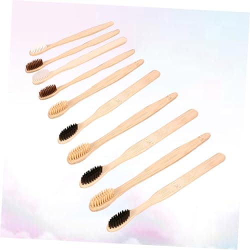 Disposable Bamboo Toothbrush 10pcs Natural Wood Travel Set — view 5