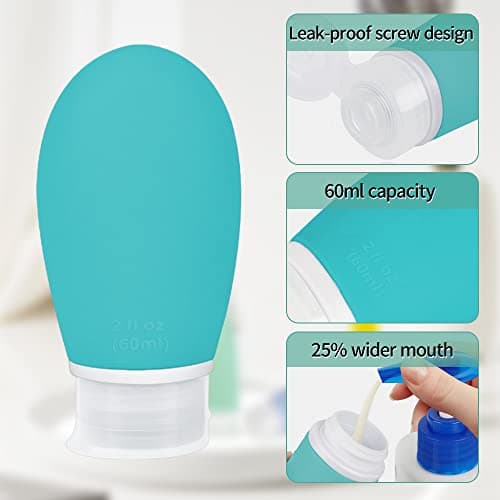 Opret 60ml Silicone Travel Bottle for Toiletries, 4 Pack Leak Proof — view 4