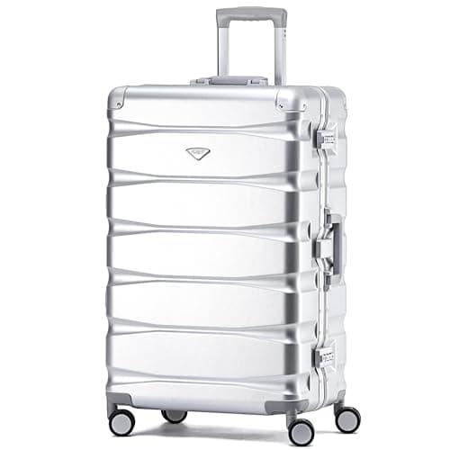Flight Knight Premium Travel Suitcase - 8 Spinner Wheels - Built-in TSA Lock Lightweight Aluminium Frame, ABS Hard Shell Carry on Check in Luggage Highly Durable - Approved for Over 100 Airlines