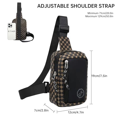 Long Keeper Small Sling Bag Chest Bag Vegan Leather Cross Body Shoulder Bag for Men Women Mini Crossbody Phone Bag Waterproof Travel Outdoor Small Man Bag — view 3