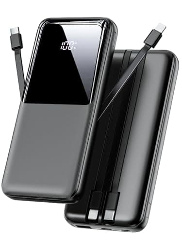 Power Bank Fast Charging, 15000mAh Portable Charger with Built-in Cables
