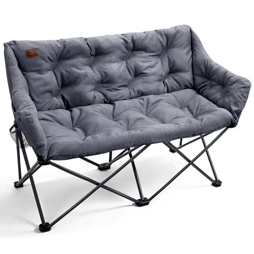 EVER ADVANCED Camping Chair Double for Adults 6cm Padded 320kg Light Grey