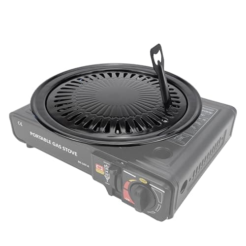 UTTAM Black Portable Camping Stove with Cary Case | Camping Gas Stove | EN417 Compliant | Automatic Ignition & Heat Control (Grill Plate) — view 2
