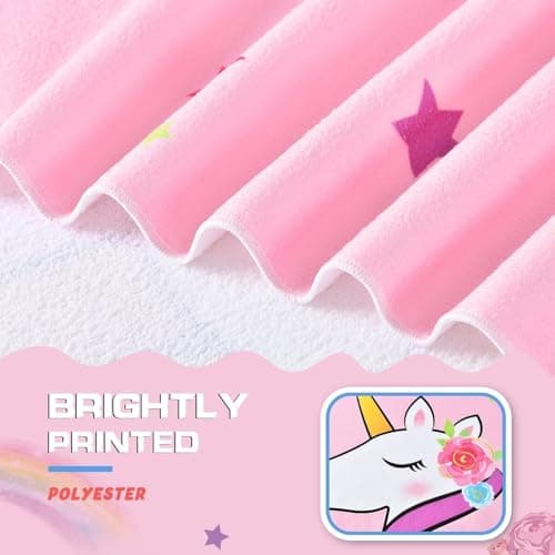 WERNNSAI Unicorn Microfibre Beach Towel for Kids, 76 x 150cm Bath Towel — view 3