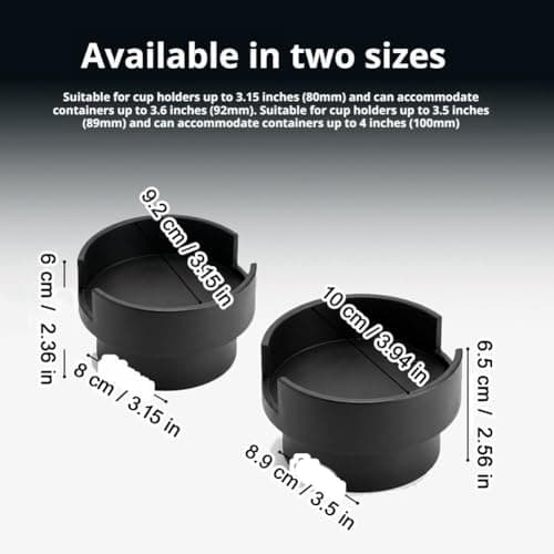 2PCS Universal Sofa Cup Holder Adapter, Expandable Sofa Part,Expandable Insert for Mugs & Wine Glasses, Spill-Free Drink Storage for Sofas Recliner Couch Armrest,Home Decor (Black,3.15" x 3.62") — view 6