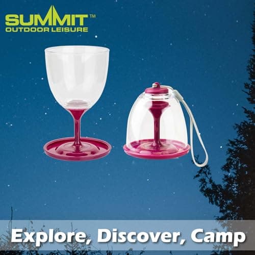 VFM e-Store - Collapsible Wine Glasses Pack Away - Camping, Travel Holiday Accessories for Summer - 9cm X 16cm- 10Oz / 285Ml Berry X 1 Pack Of 2 — view 3