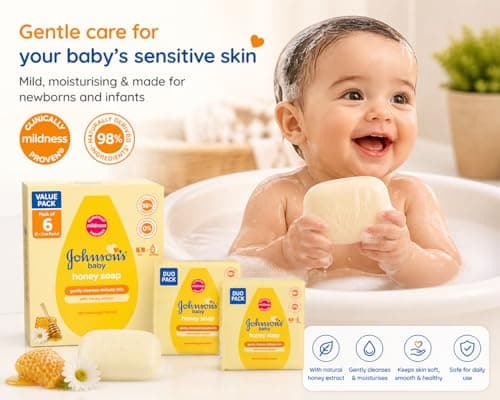 Baby Soap Bar for Sensitive Skin - Gentle Moisturising Baby Bath Soap for Newborns and Infants - Mild Daily Cleansing Bar - Pack of 6 Bar Soap (3 x 2 Duo Packs) — view 3