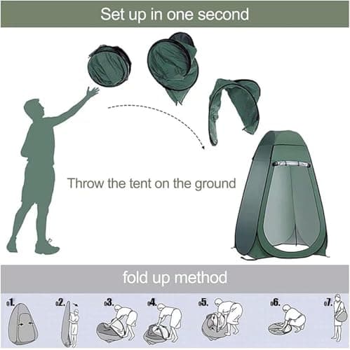 BREEZENEST Pop Up Camping Tent 2-3 Person, Waterproof Windproof Instant Pop-Up Tent 4 Season Portable Privacy Tent for Camping Hiking Outdoor Shelter with Carry Bag (Blue) — view 3