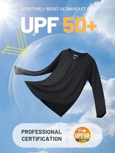TACVASEN Womens Running Top Long Sleeve T Shirt UV Tops Summer Sun Protection Shirt UPF Walking Shirt Outdoor Work T-Shirt Lightweight Base Layer Black — view 4