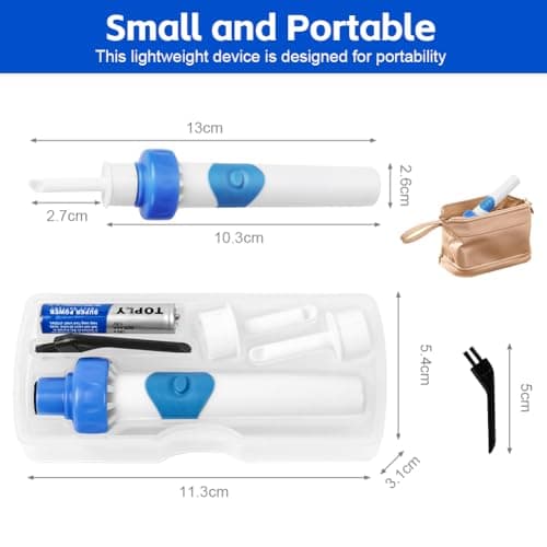 LOPHE Electric Ear Cleaner, Soft Earwax Cleaner for Kids & Adults Earwax Remover Tool with Replaceable Tip Ear Wax Cleaner Ear Cleaning Kit with Replaceable Tip for Adults and Children — view 2