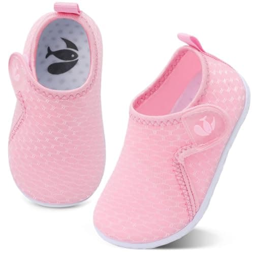 JOINFREE Slippers for Baby Boys Girls Summer Water Shoes Breathable Comfort Non-Slip Toddler Aqua Shoes Quick-Dry for Beach, Pool & Swimming NPink 12-18 Months