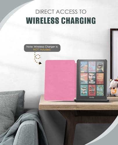 MoKo Case for 7" Kindle Paperwhite 12th Gen&Colorsoft 2024, Raspberry — view 4