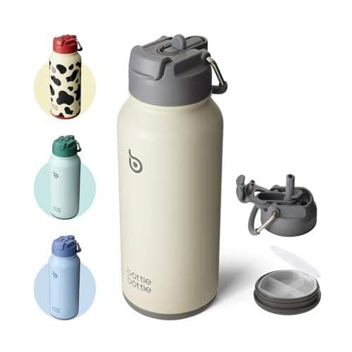 BOTTLE BOTTLE Insulated Water Bottle 950ml Stainless Steel with Straw and Pill Box