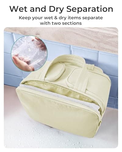 BAGSMART Large Travel Toiletry Makeup Bag, Upright Storage, Brush Pocket — view 4