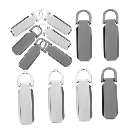 HOODANCOS 12 Pcs Aluminum Alloy Zipper Pullers Repair Pull Tabs Kit for Size 3 and Size 5 Zippers, Practical DIY Accessories for Travel Suitcases Down Coats