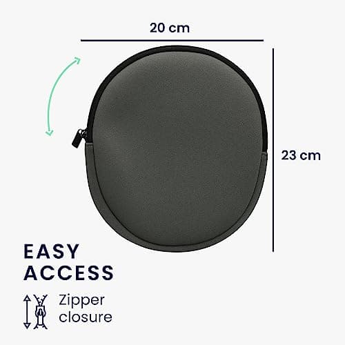 kwmobile Neoprene Headphone Case for H390 Cover – Over-Ear Headset Storage Pouch - Soft Travel Carry Bag Grey — view 6