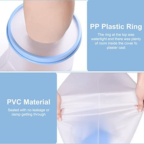 Fasola Foot Cover for Shower, Non-Slip Waterproof Ankle Cast Protector for Toe, Ankle, Reusable Inflatable Cast Bag Keep Foot Dry — view 4