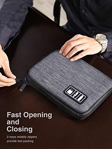 Luxtude Electronics Travel Organiser, Compact Cable Organiser Bag, Portable Cable Tidy Bag, Travel Cable Case Tech Organiser Pouch for Electronic Accessories, USB, SD, Charger, Drive — view 5