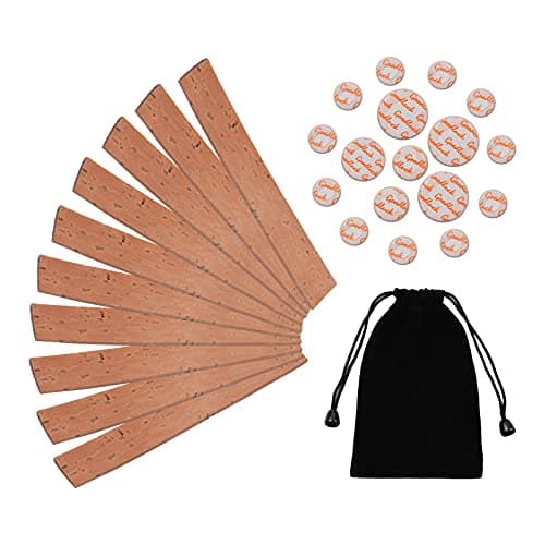 Clarinet Cork Replacement Kit 10Pcs Neck Joint Corks and 17Pcs Pads with a Velvet Storage Bag for Bb Clarinet (Beige & Yellow) — view 6