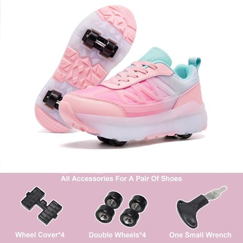 Roller Skate Shoes for Women Girls Sneakers with Detachable Wheels Sport Shoe Suitable for Halloween Christmas Birthday Party Gifts — view 4