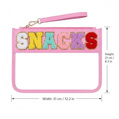 Emergency Snack Bag for Kids & Women, Dark Pink Canvas Zipper Pouch for Travel, School & Gym, Reusable Holiday Essentials Organizer for Cosmetics & Toiletries — view 3