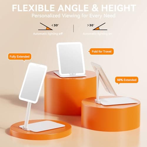 Auxmir Rechargeable Makeup Mirror, Portable LED Travel Mirror with Light — view 5