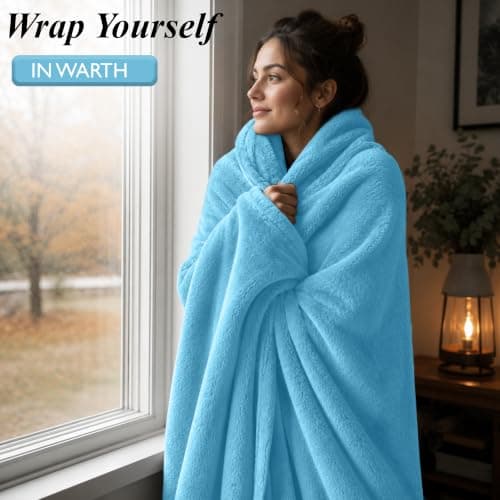 BedLooms Fleece Blanket Light Blue Single 130x150 cm, Throws for Sofas — view 2
