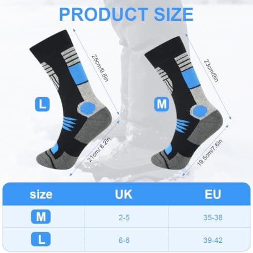 DiULi 4 Pack Thermal Ski Socks for Women Winter Warm Thick Knee High Socks — view 2