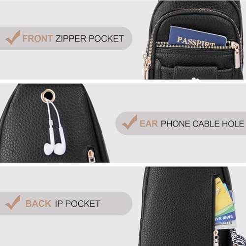 GAEKEAO Sling Bag Crossbody Bags for Women Vegan Leather Fanny Pack Chest Travel Anti Theft Purse Shoulder Bag Handbags Gifts — view 5