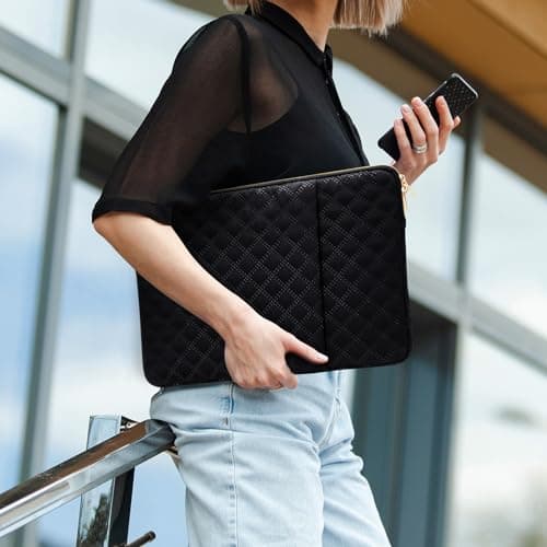 jooeer Laptop Sleeve Case 15.6-16 Inch Compatible with MacBook Pro M4/M3/M2/M1 16" Chromebook Notebook 15.6/16", Protective Waterproof Polyester Padded Computer Cover with Accessory Bag, Black — view 5