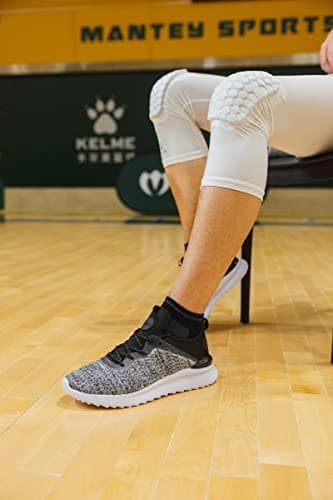 Mens Trainers Walking Running Workout Gym Athletic Fashion Sneakers Non Slip Lightweight Casual Sport Travel Shoes Dark Grey 10 UK — view 2