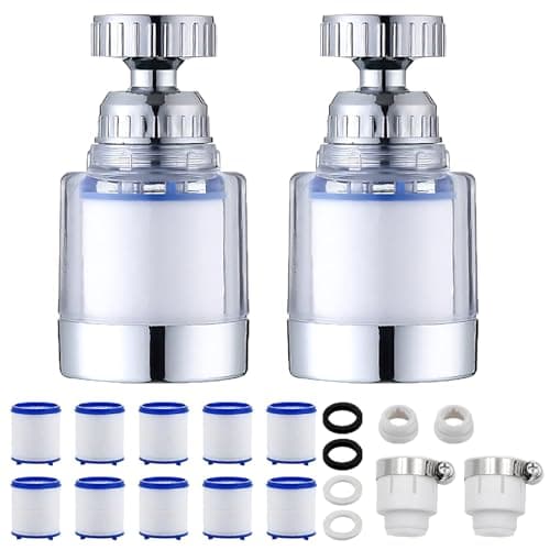 KHDULQ 2 Pcs Cartridges 360 Degree Rotating Sink Tap Water Filter