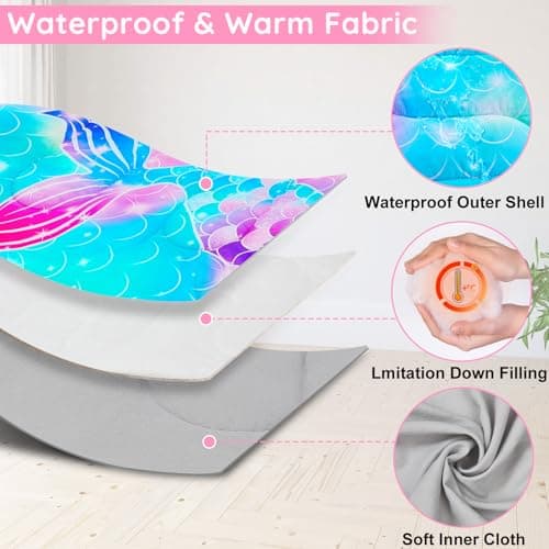MHJY Kids Sleeping Bag for Girls Boys 3 Season Warm & Cool Weather Youth with Backpacking Bag Waterproof for Traveling Hiking Outdoor Camping Essentials — view 4
