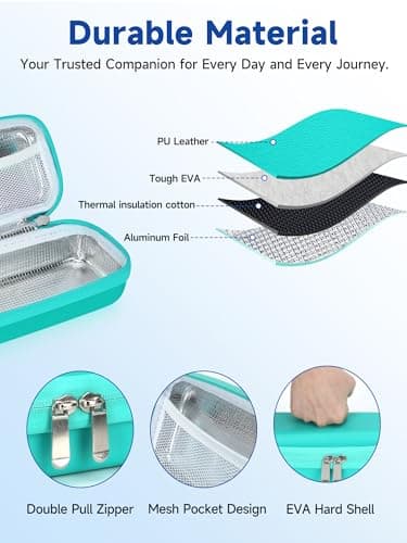 Leng Ke Insulin Vial Travel Case with Ice Brick – EVA Protective Cooler with Mesh Pocket, Shockproof & Portable Insulin Travel Case for Diabetic Supplies (Green) — view 5