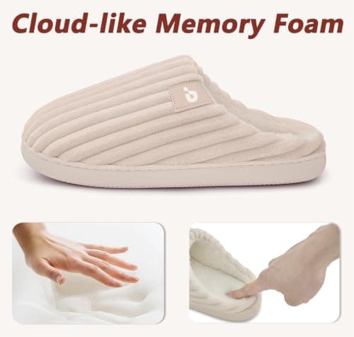 Coswind Slippers Women Men Clouds Memory Foam Slip-on Corduroy House Shoe — view 5
