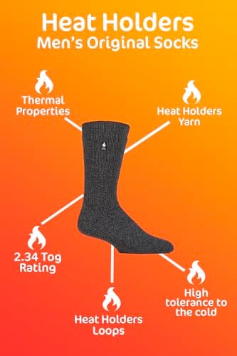 HEAT HOLDERS - Mens & Womens 2.3 Tog Original Thermal Socks | 3 Sizes | Thick Warm Fluffy Insulated Socks for Winter | Ideal for Raynauds (6-11, Red) — view 5