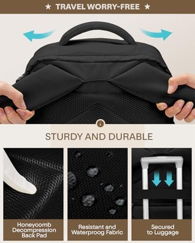 ZHXX Cabin Bag, for Ryanair Cabin Bags 55 x 40 x 20,44L Carry On Bag with a dedicated 17.3″laptop compartment and anti-theft pocket.Black — view 6