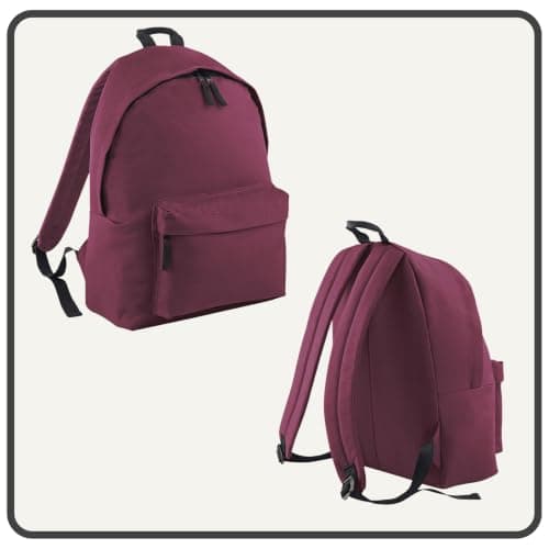 Personalised Backpack with Custom Initial and Name Rucksack, Customised Bag For School Primary High Preschool Nursery College Holiday Hand Luggage Kids Children Work Bag Back Pack - Maroon Large — view 4