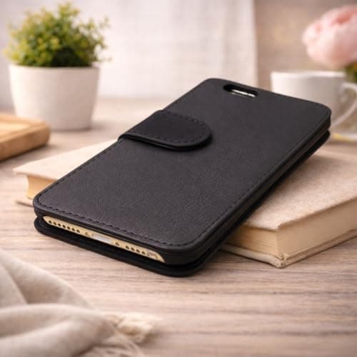 Motorbike Rider Wallet Phone Case Flip Cover Compatible with iPhone SE X XR 11 12 13 14 15 16 16E 17 Air Plus Mini Pro Max – Faux Leather Bold Motorcycle Print, Biker Gift for Men & Women Black — view 6