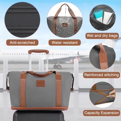 Kono 4 Piece Luggage Set ABS+PC Hard Shell Carry-On Cabin Suitcase, Grey — view 3