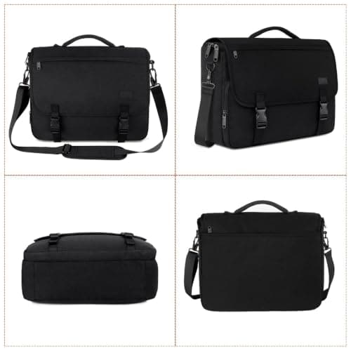 MATEIN Messenger Bag for Men, 17.3 Inch Laptop Satchel Briefcase, Black — view 6