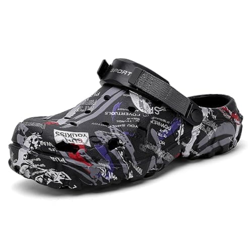 Men's Summer Camouflage Garden Clogs: Anti-Slip EVA Slip-on Sandals - Breathable Comfortable Mules Shoes - Outdoor Indoor Casual Slippers for Younger