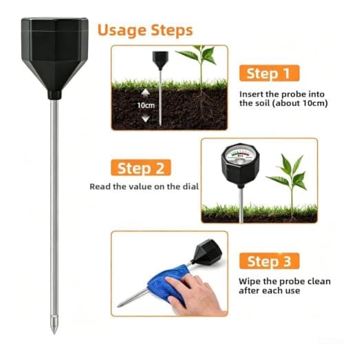 Portable Soil Ph Tester With Metal Probe For Garden Plants Offering Quick 3 To 11 Level Readings Without For Battery Need In Fields — view 2