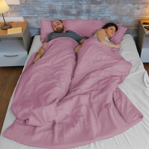 BREENHILL Double Sleeping Bag Liner,Camping Sheets & Travel Sheet, Hostels & Traveling Adult Sleep Sack for Backpacking, Hotels Lightweight Single & Double Camping Sleeping Bag Liners Pink — view 2
